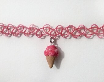 Strawberry Ice Cream Tattoo Choker