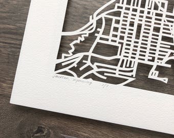 Jackson, WY hand cut map ORIGINAL, 10x10