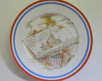USS Main Commemorative Plate Spanish American War 1898 (B)