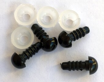 8mm Black Safety Eyes - 2 pair