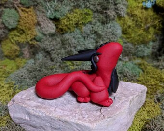 Polymer Clay Dragon- Handmade Dragon - Fantasy Sculpture - Clay Dragon - Dragon Figure - Miniature Dragon - Dragon Sculpture - Desk Buddy