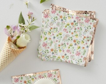 Rose Gold Floral Napkins, Pink Floral Napkins, Baby Shower Napkins, Birthday Napkins, Pink Party Napkins, Rose Gold Napkins, Afternoon Tea