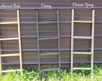 5 Ft. Tall Wooden Ladder, Blanket Hanger, Great For Decorating