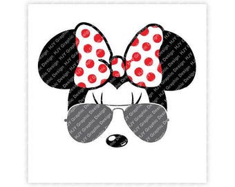Disney, Minnie, Mickey, Mouse, Aviators, Sunglasses, Bow, Icon, Head, Ears, Digital, Download, TShirt, Cut File, SVG, Iron on, Transfer