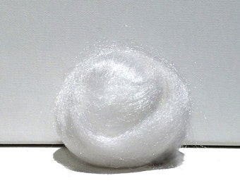 White Firestar, White nylon roving, Needle Felting Fiber, Firestar roving, 8 oz DIY bulk dyeable Firestar, dyes easily w acid dyes, KoolAid