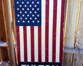 24x48 Personalized Vintage American Flag