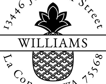Personalized Return Address Stamp: Custom Pineapple Address Stamp, Self-Inking Stamp, Self Inking Address Stamp, Custom Self Inking Stamps