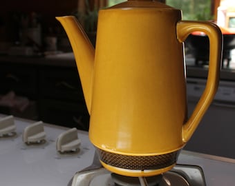 Vntg Aurora Ironstone Coffee Pot Ceramic