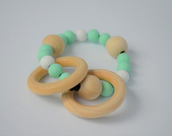 Teething rattle teething toy animal teether shaped rattle sensory
