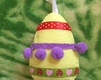 Felt Easter Ornament, Easter Home Decor, Hanging Decoration, Felt Easter Egg, Spring Decoration, Easter Ornament shabby Chic, Easter Gift