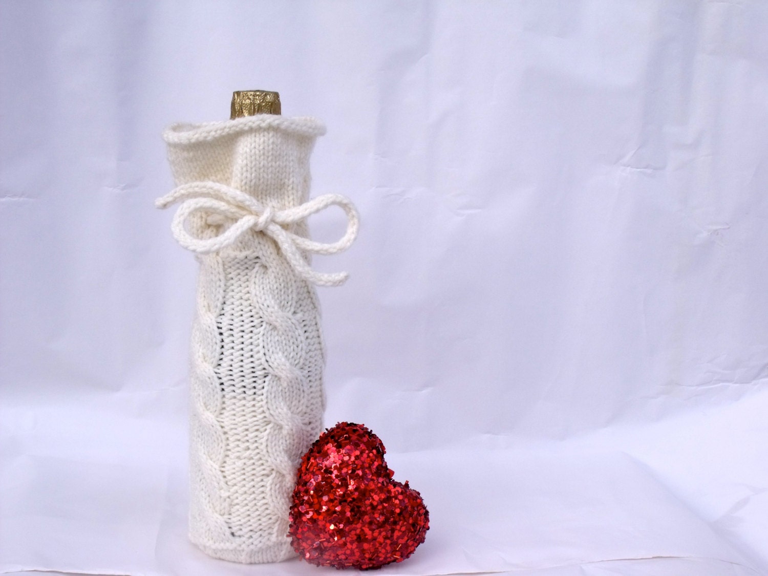 Cable Knit Wine Bottle Bag Bottle Cozy PDF Knitting Pattern