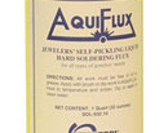 AQUIFLUX Soldering FLUX Jewelers Self Pickling Liquid Hard for all types of jewelry metals 32 oz - SOL-932.10