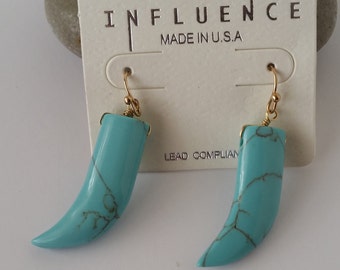 Turquoise Dangle Drop Earrings, Dangling Earrings, Dangling Turquoise Earring