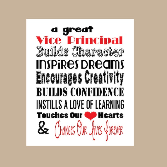 Vice Principal Appreciation Gift Vice Principal Print Vice