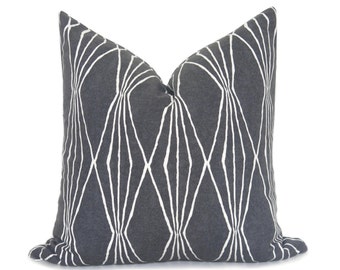 Mid Century Modern Pillow Cover - Charcoal Pillow - Decorative Pillow - Modern Pillow - Geometric Pillow - Gray Pillow - Designer Pillow