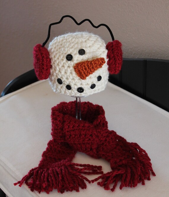 Snowman Hat & Scarf Set