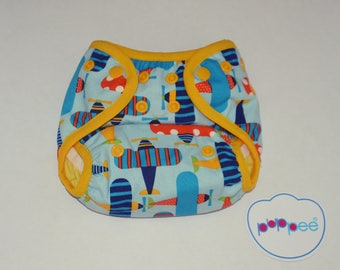 puppee pul diaper cover size S airpalnes snaps