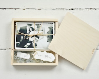 PHOTO&USB box for 4" x6" (10x15cm) prints with compartment for usb, wedding box, packaging for photographers, photography packaging, wedding