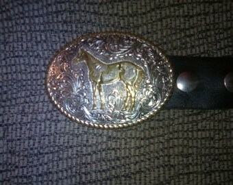 Vintage Crumrine Belt Buckle and Belt