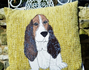 Handmade Bassett Hound Cushion