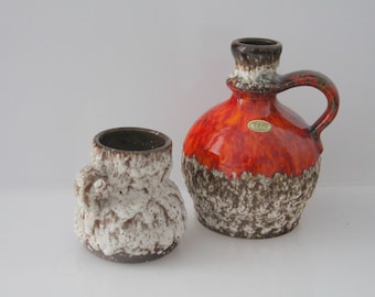 2 great vases by Jopeko - Paris - West German Pottery - Fat Lava WGP No. 612/20 and 7201/14?