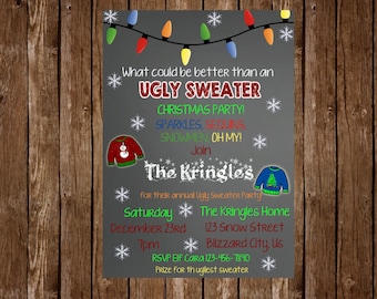 Ugly Christmas Sweater Party Invitation