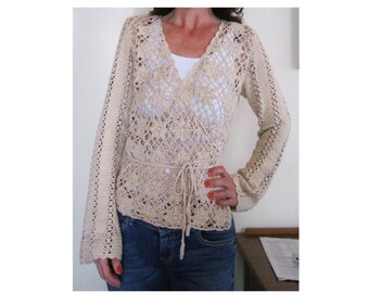 Vintage boho crochet cardigan