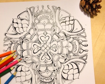laughing buddha mandala coloring page instant