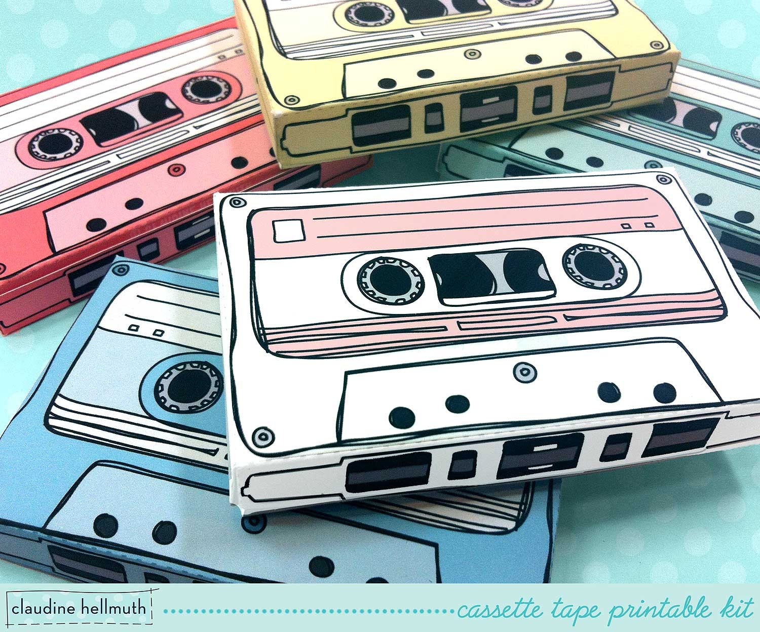 cassette tapes gift card holders party favor boxes paper