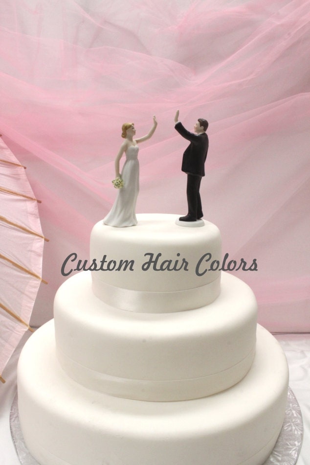  Wedding  Cake  Topper  Personalized Wedding  Couple High  Five 