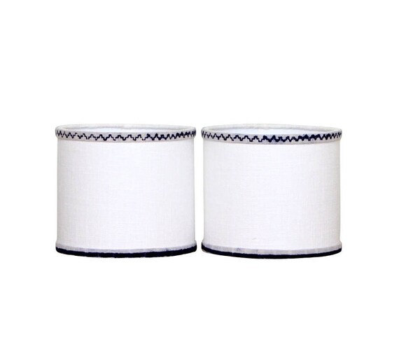 White Linen Chandelier Shades Blue Hmong Sconce