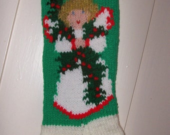 Knit Christmas Angel Stocking Personalized For Christmas 2018