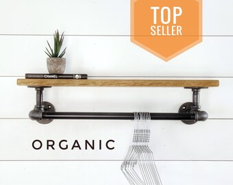 Industrial clothing rack shelf • Garment rack • Retail display • retail fixture • industrial shelf • pipe clothing rack • boutique display
