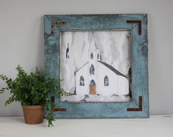 Giclee Print, Fine Art Print, Church Print, Abstract Art, Farmhouse Decor, Neutral Art