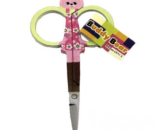 Buddy Bear Embroidery Scissor - 4 Different Bear Designs - In Yellow, Black, Pink or White - Cute! (W1452)
