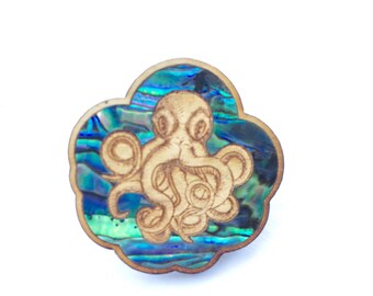 Octopus inlaid border pin