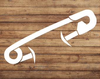 Safety Pin Decal | Pin Me Sticker | Safe Pin Sticker | Notebook Sticker | Car Decal | Window Decal | Door Decal