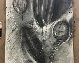 various drawings (charcoal and pencil)