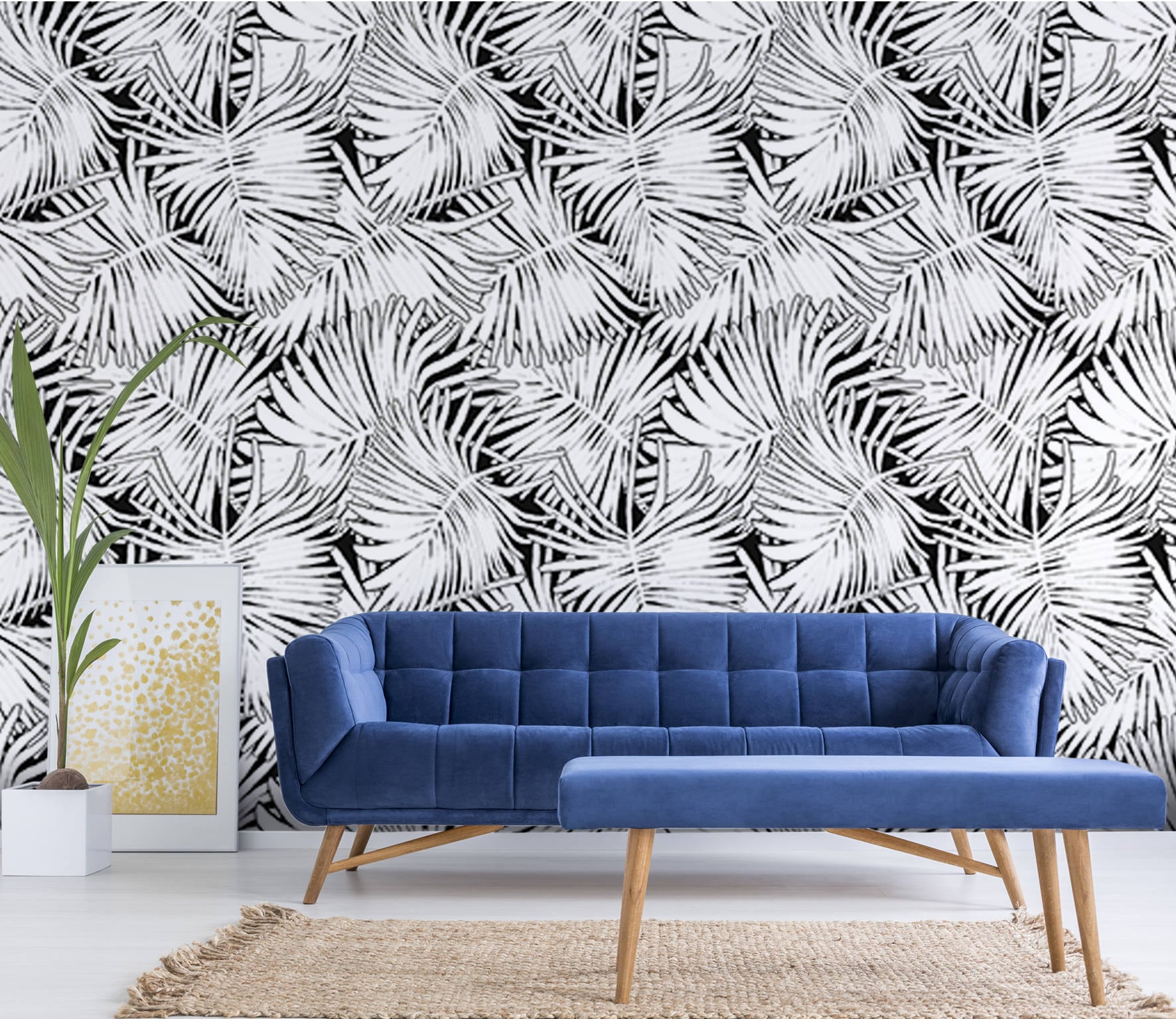 Palm Print Outline Removable Wallpaper Self Adhesive or