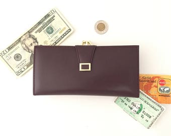 Checkbook Wallet for Women - Womens Wallet Checkbook Cover - Vintage Wallets Women Wallets Snap Closure Coin Pocket Travel Wallet