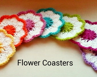 Set of 6 or 4 Crochet Coasters