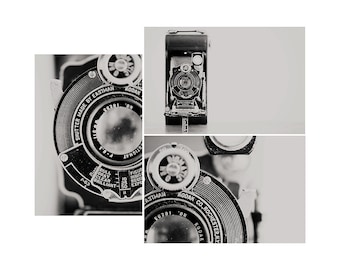 vintage camera photograph vintage camera print camera print set kodak camera photograph black and white photography