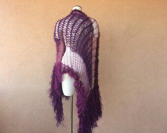 Burgundy Wedding Maroon Shawl Wide Scarf Wrap Shawl, Dark Purple Shawl Plum Shawl with Fringe, Stevie Nicks Wrap Shawl