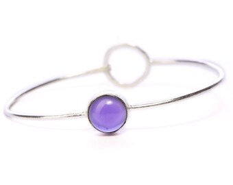 Boho Dainty Bangle Amethyst Gemstone Bracelet Adjustable Gift Boxed + Giftbag + Free UK Delivery WBB8