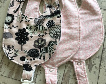 Baby Bibs, Dummy Bibs, Binky Bib, Pink Bib, Floral Bib