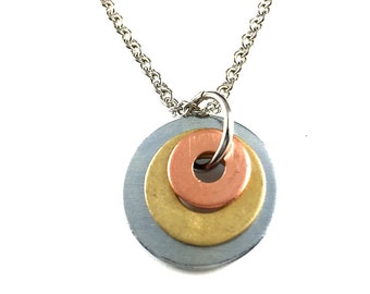 Pendant Necklace Mixed Metal Hardware Jewelry Eco Friendly