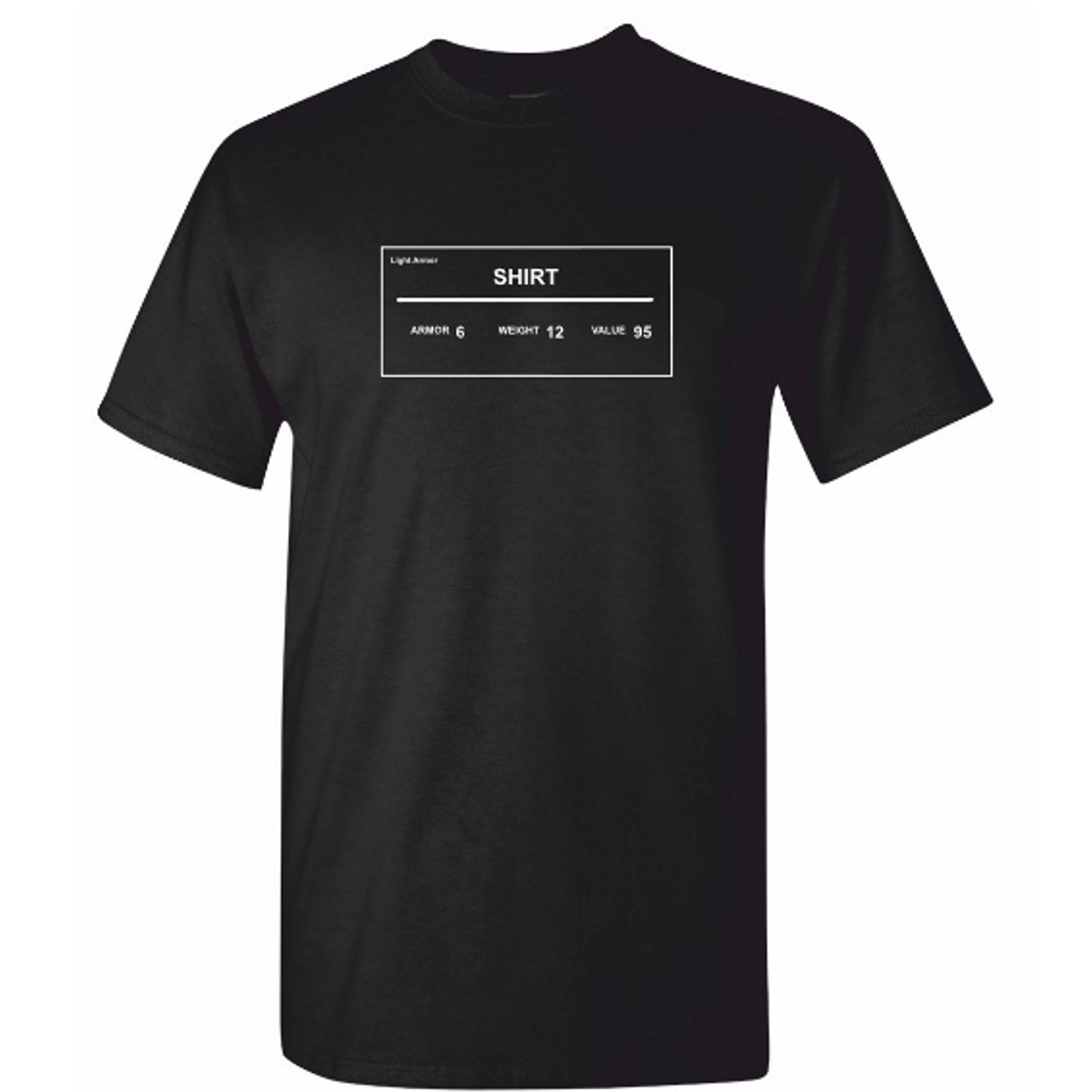 SKYRIM STATS Tshirt Mens Black Gaming T Shirt