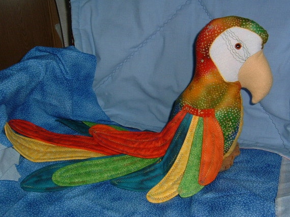 stuffed green parrot