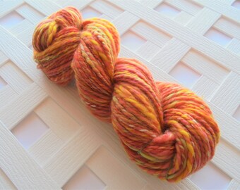GELATO Soft Handspun Yarn, Thick and Thin Yarn, 2-ply Handspun Yarn, Squishy Yarn, Merino Yarn, Silk Yarn, Worsted-Weight Handspun, Wool