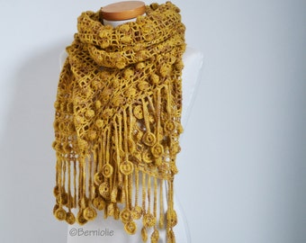 BASILIA, Crochet shawl pattern, pdf